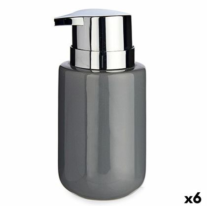 Dozator de Săpun Gri Argintiu Metal Ceramică 350 ml (6 Unități)