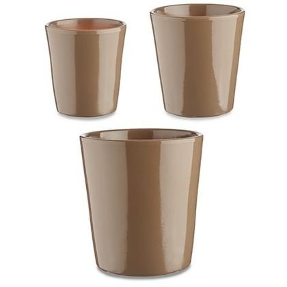 Set de ghivece Cónica Ø 14 cm Ø 22 cm Ø 17 cm Metal Plastic 30 x 40 cm 3 Piese (3 Piese)