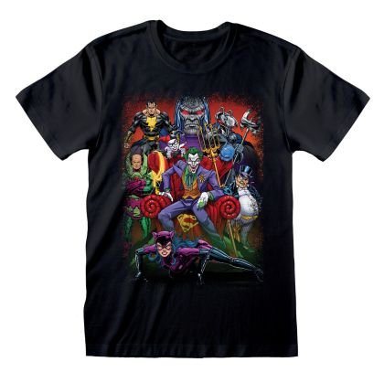 Tricou cu Mânecă Scurtă DC Comics Villains Negru Unisex