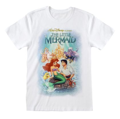 Tricou cu Mânecă Scurtă The Little Mermaid Classic Poster Alb Unisex