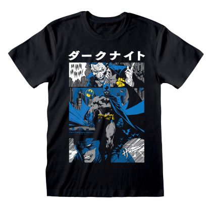 Tricou cu Mânecă Scurtă Batman Manga Cover Negru Unisex