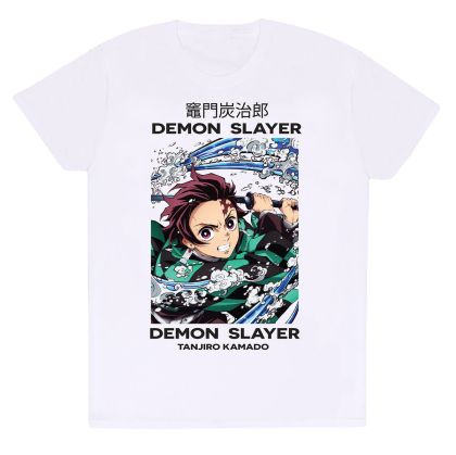 Tricou cu Mânecă Scurtă Demon Slayer Whirlpool Alb Unisex