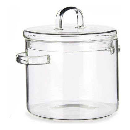 Oală cu capac Sticlă borosilicată Transparent (15,4 x 16,8 x 20,5 cm)