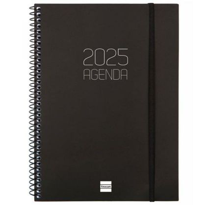 Agendă Finocam OPAQUE Negru A5 15,5 x 21,2 cm 2025