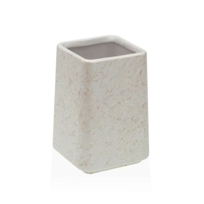 Suport pentru periuțe de dinți Versa Alb Ceramică Plastic 7 x 10 x 7 cm