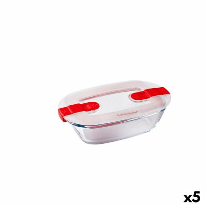 Cutie pentru prânz ermetică Pyrex Cook & Heat Dreptunghiular 400 ml 17 x 10 x 5 cm Transparent Sticlă (5 Unități)