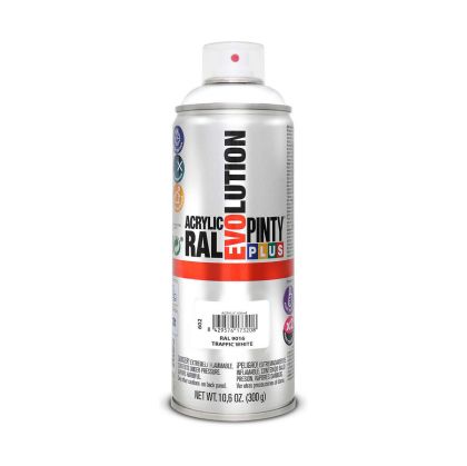 Spray cu vopsea Pintyplus Evolution RAL 9016 400 ml Traffic White