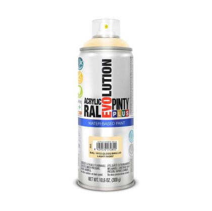 Spray cu vopsea Pintyplus Evolution RAL 1015 400 ml Baza de apă Light Ivory