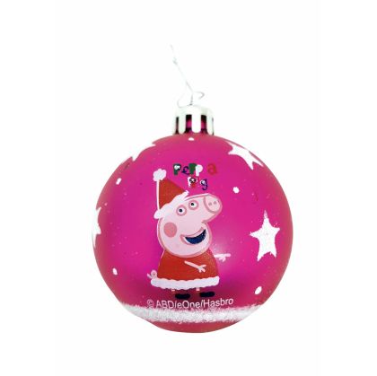 Glob de Crăciun Peppa Pig Cosy corner Fucsia 10 Unități Plastic (Ø 6 cm)