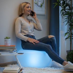 Scaun Gonflabil cu LED Multicolor și Telecomandă Pulight InnovaGoods