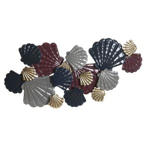 Decorațiune de Perete DKD Home Decor Metal Multicolor Scoici (119 x 9 x 60 cm)