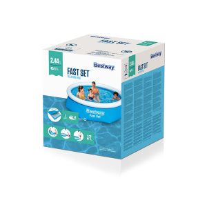 Piscină Gonflabilă Bestway 244 x 61 cm Albastru Alb Negru (Recondiționate A)