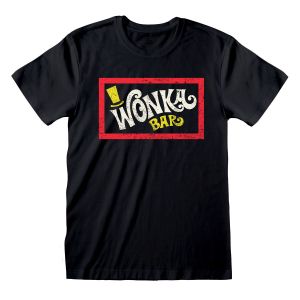 Tricou cu Mânecă Scurtă Unisex Willy Wonka Wonka Bar Negru