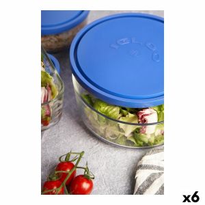 Cutie pentru Prânz Borgonovo Igloo Albastru 2,2 L (6 Unități) (Ø 22cm)