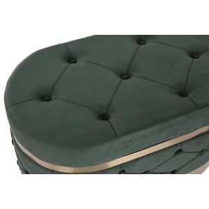 Banchetă DKD Home Decor Verde Portocaliu Auriu* Lemn MDF 80 x 47 x 43 cm (2 Unități)