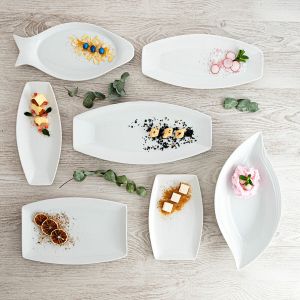 Platou pentru Servire Quid Gastro Ceramică Alb (40 x 17,5 x 3,5 cm) (Pack 4x)