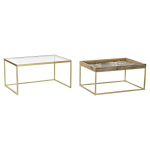 Set de 2 mese DKD Home Decor Gri Metal (Recondiționate A)