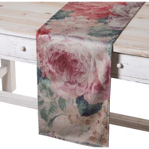 Șervet pentru Masă Alexandra House Living Roz Textilă 180 x 30 cm Кадифе Floral