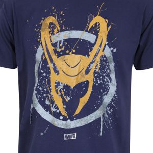 Tricou cu Mânecă Scurtă Marvel Splatter Logo Albastru Unisex