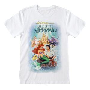 Tricou cu Mânecă Scurtă The Little Mermaid Classic Poster Alb Unisex