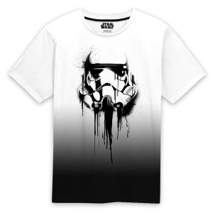 Tricou cu Mânecă Scurtă Star Wars Stormrooper Ink Alb Negru Unisex