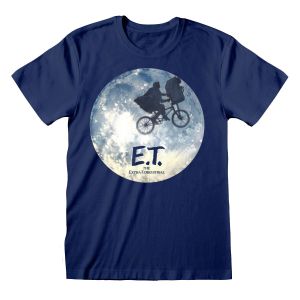 Tricou cu Mânecă Scurtă E.T. Moon Silhouette Albastru Unisex