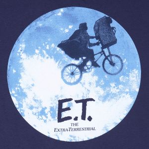 Tricou cu Mânecă Scurtă E.T. Moon Silhouette Albastru Unisex