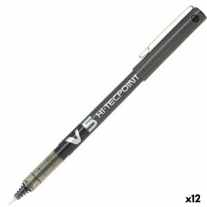 Stilou cu cerneală lichidă Pilot V-5 Hi-Tecpoint Negru 0,3 mm (12 Unități)