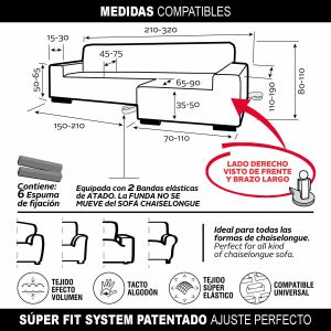 Husă pentru șezlong cu braț lung drept Sofaskins NIAGARA 210 - 340 cm