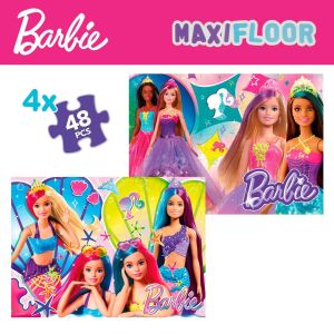 Set de 4 Puzzle-uri Barbie MaxiFloor 192 Piese 35 x 1,5 x 25 cm