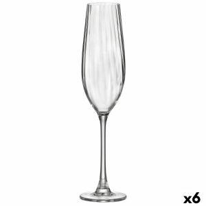 Pahar de șampanie Bohemia Crystal Optic Transparent Sticlă 260 ml (6 Unități)