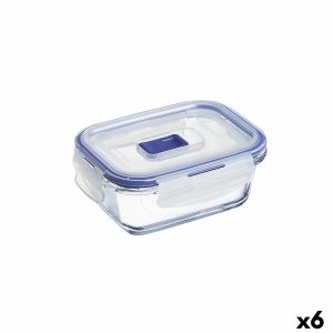 Cutie pentru prânz ermetică Luminarc Pure Box Active 380 ml 12 x 9 cm Bicolor Sticlă (6 Unități)