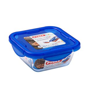 Cutie pentru prânz ermetică Pyrex Cook & Go 16,7 x 16,7 x 7 cm Albastru 850 ml Sticlă (6 Unități)