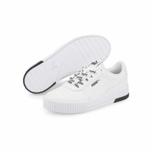 Pantofi sport pentru femei Puma Carina Logomania Alb