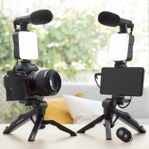 Kit de Vlogging cu lumină, microfon și telecomandă Plodni InnovaGoods 6 Piese