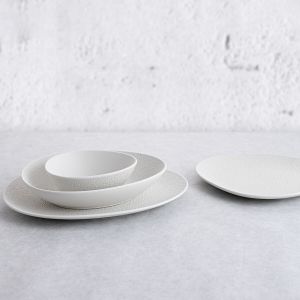 Platou Plat Bidasoa Fosil Alb Ceramică Oval 28 x 24,8 x 2,5 cm (6 Unități)