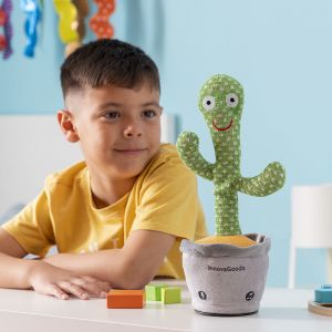 Cactus dansator și vorbitor reîncărcabil cu muzică și LED-uri multicolore Cacxi InnovaGoods