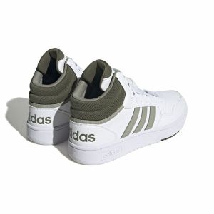 Încălțăminte de Baschet pentru Adulți Adidas Hoops 3.0 Mid Alb