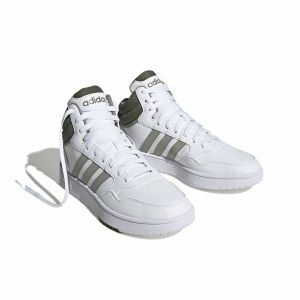 Încălțăminte de Baschet pentru Adulți Adidas Hoops 3.0 Mid Alb