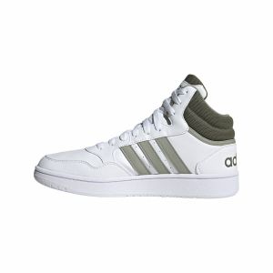 Încălțăminte de Baschet pentru Adulți Adidas Hoops 3.0 Mid Alb