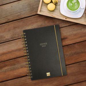 Agendă Finocam Haiku Negru A5 15,5 x 21,2 cm 2024-2025