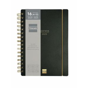 Agendă Finocam Haiku Negru A5 15,5 x 21,2 cm 2024-2025