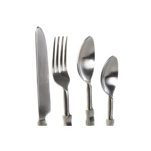 Set de Tacâmuri DKD Home Decor Negru Argintiu Rășină Oțel inoxidabil 4,5 x 1,5 x 22 cm 16 Piese