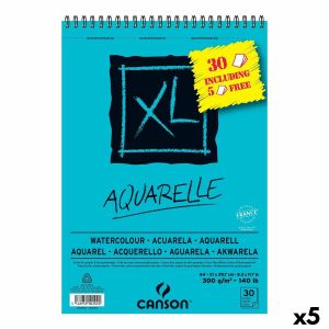 Bloc de schițe Canson AQUARELLE XL 21 x 29,7 cm 5 Unități 30 Frunze 300 g/m² 210 x 297 mm