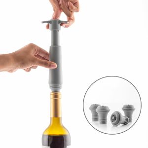 Pompă de vacuum și dopuri pentru vin Winuum InnovaGoods (4 capace)