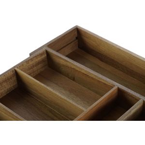 Organizator pentru tacâmuri DKD Home Decor Natural Salcâm 35 x 30 x 7 cm