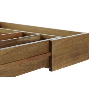 Organizator pentru tacâmuri DKD Home Decor Natural Salcâm 35 x 30 x 7 cm