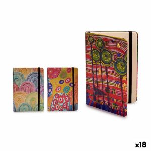 Carnet Notițe Multicolor B6 Cercuri 100 Frunze 12,5 x 1,3 x 17,5 cm (18 Unități)