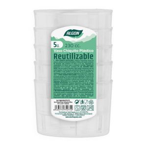 Set de pahare refolosibile Algon Scăzut Transparent 230 ml Plastic 5 Unități