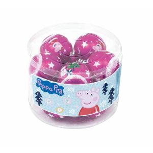 Glob de Crăciun Peppa Pig Cosy corner Fucsia 10 Unități Plastic (Ø 6 cm)